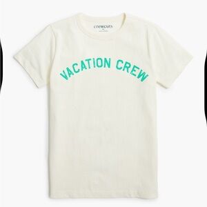 NWT Crewcuts Cream T-Shirt with Green Print vacation crew